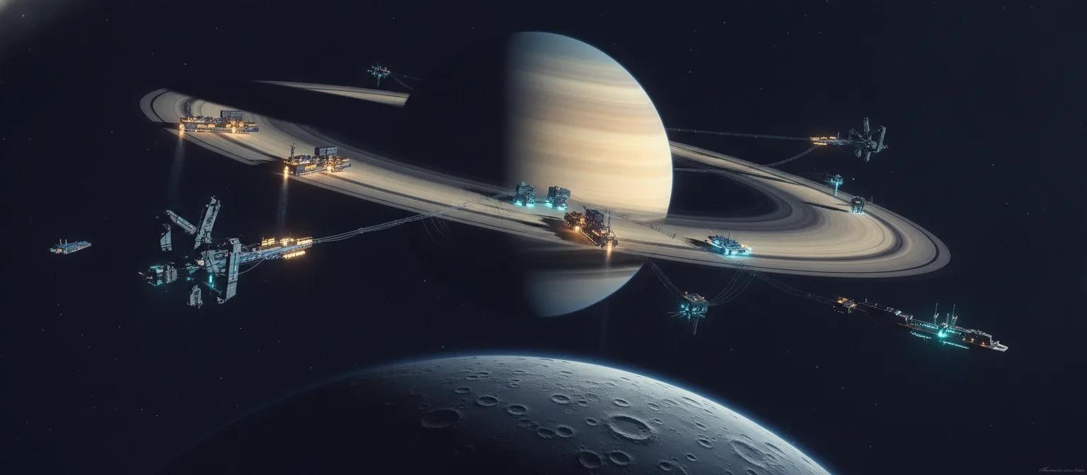 Saturnian moons region art