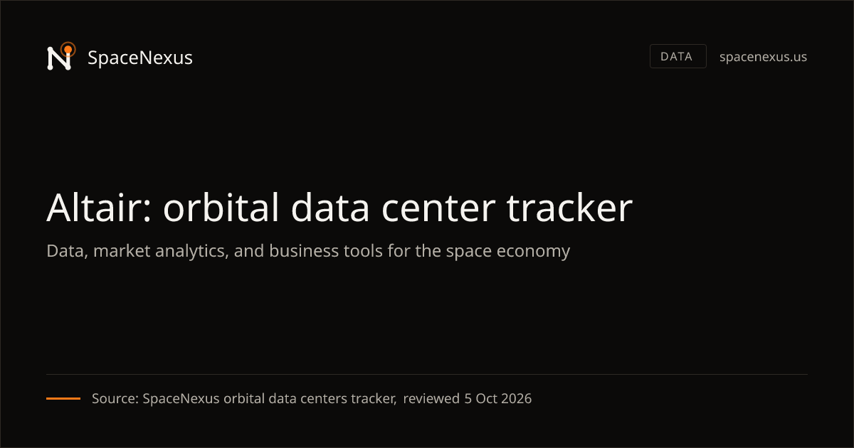 Altair constellation Orbital Data Center Status | SpaceNexus