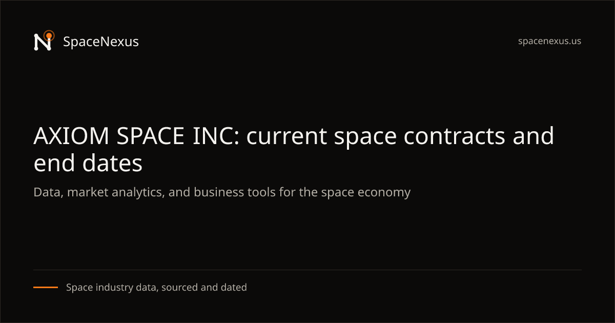 AXIOM SPACE INC: current space contracts and end dates | SpaceNexus