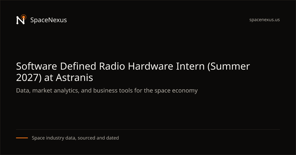 Software Defined Radio Hardware Intern (Summer 2027) at Astranis ...