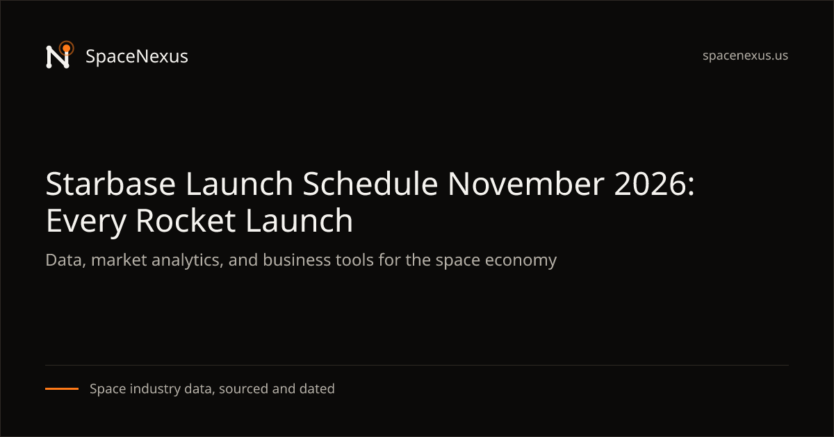 Starbase Launch Schedule November 2026: Every Rocket Launch