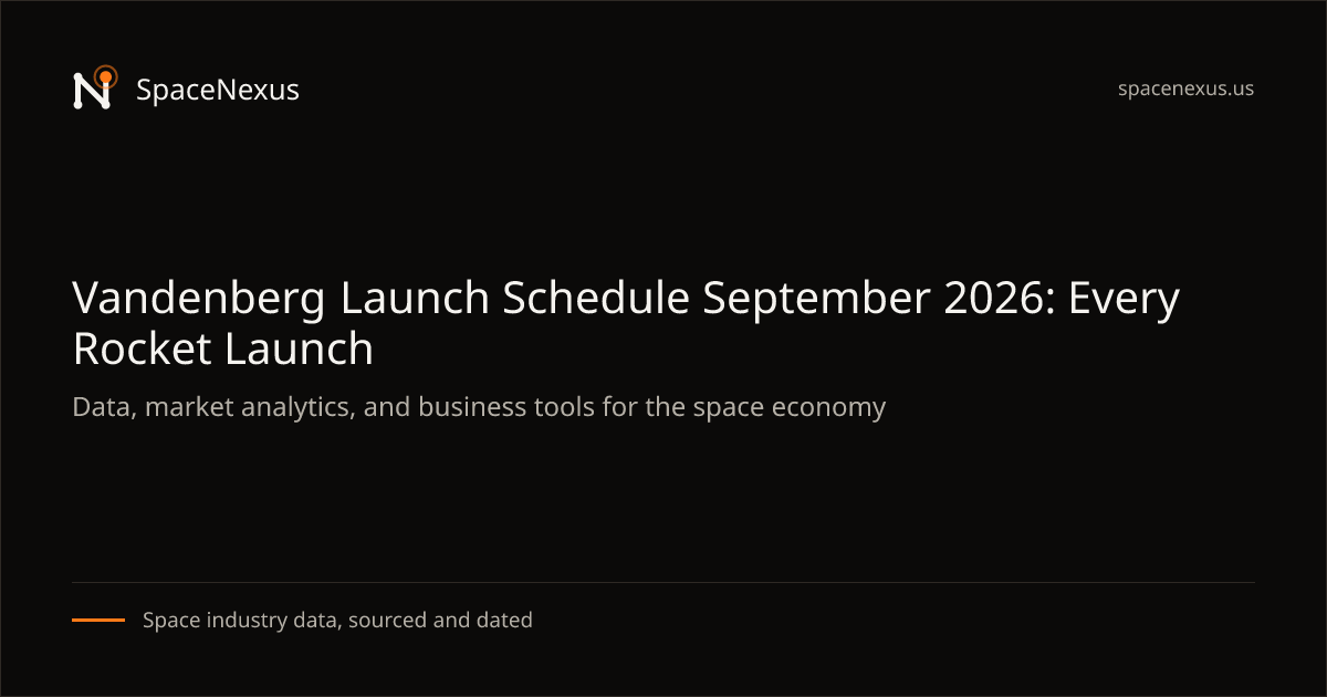 Vandenberg Launch Schedule September 2026: Every Rocket Launch