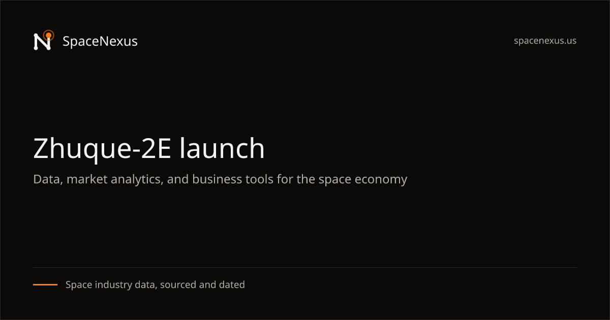 Zhuque-2E launch: Oct 14, 2026 Launch | SpaceNexus