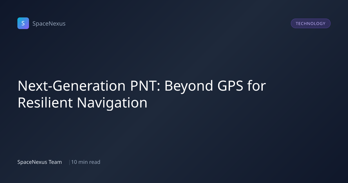 Next Generation PNT Beyond GPS For Resilient Navigation SpaceNexus Blog Opengraph Image